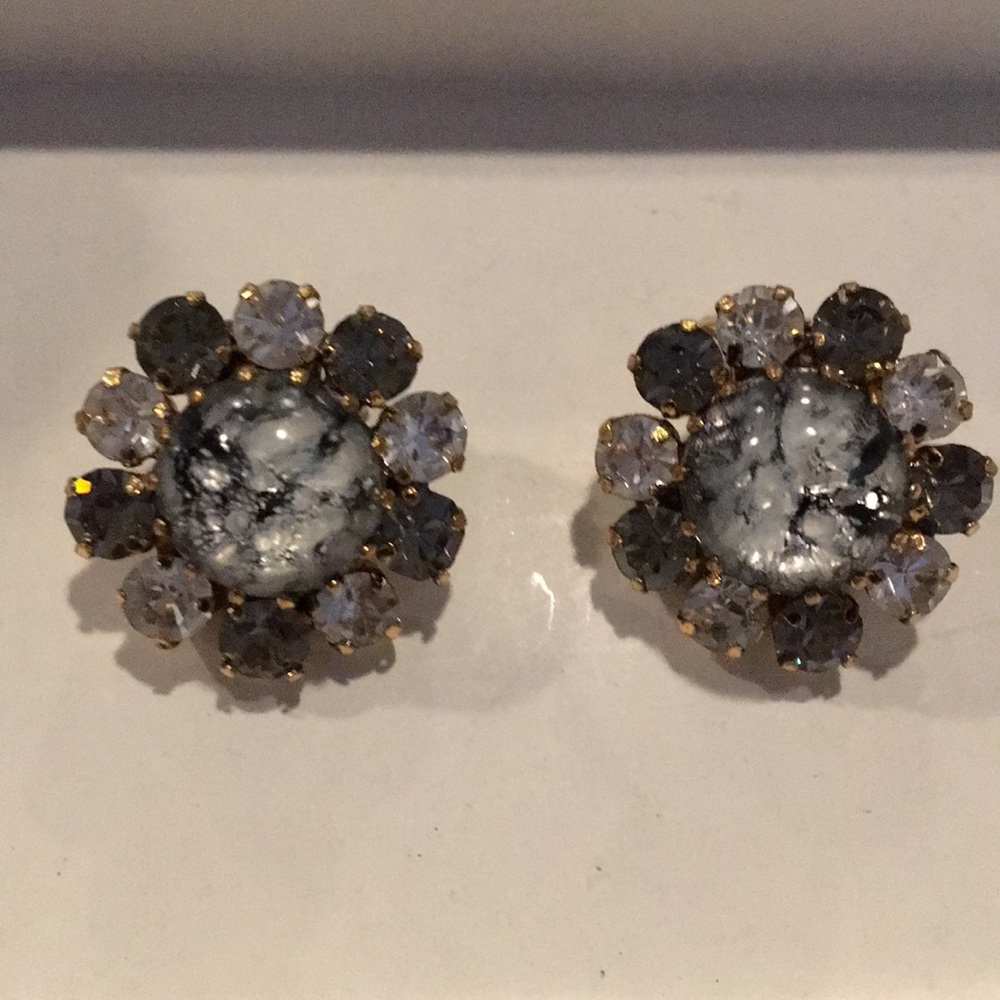 Vintage crystal earrings - Picture 4 of 6